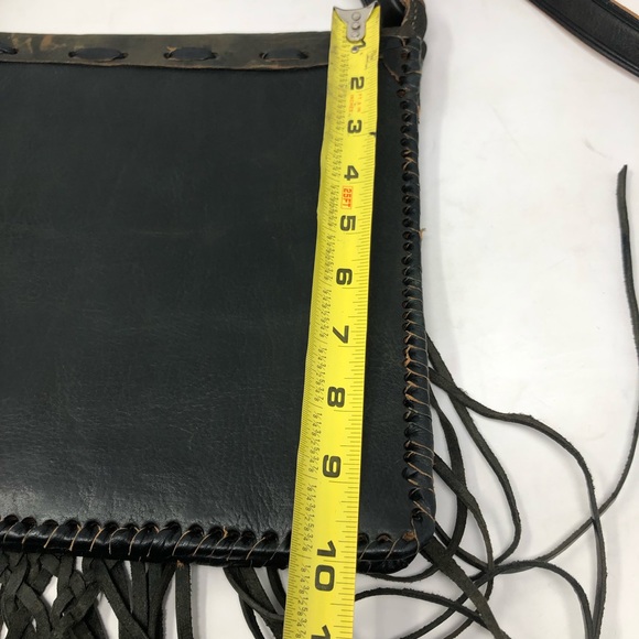 Boho Leather Fringed Crossbody Bag - Picture 9 of 16